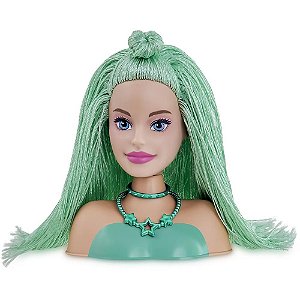 Boneca Barbie Styling Head Verde Clar Pupee Brinquedos