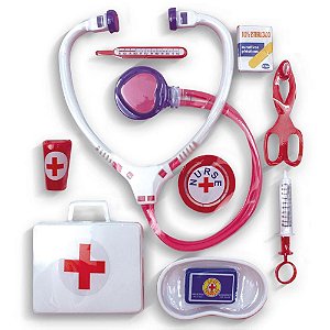 Brincando De Profissoes Kit Medico Nurse Set C/10Pcs Pica Pau