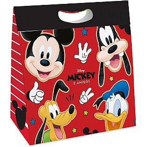 Caixa Para Presente Decorada Mickey Stickers Plus M 23X30Cm Cromus