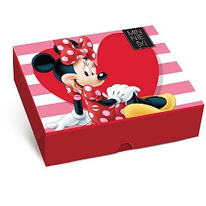 Caixa Para Presente Minnie Love Ret. M 25X20X5Cm Cromus