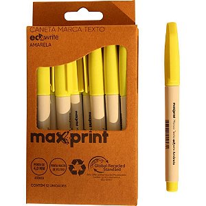 Caneta Marca Texto Ecowrite  Amarela Maxprint