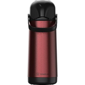 Garrafa Termica Pressao Lumina Inox Vermelho Spot 1L Termolar