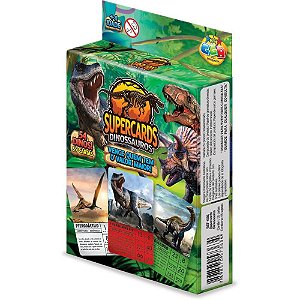 Jogo De Cartas Supercards Dinossauros 55Cts Ggb Plast