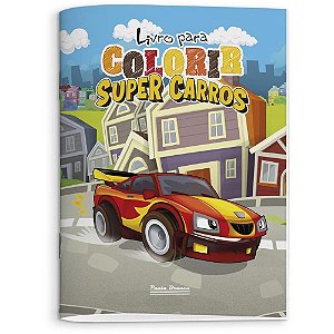 Livro Infantil Colorir Carros 8Pgs. Pauta Branca