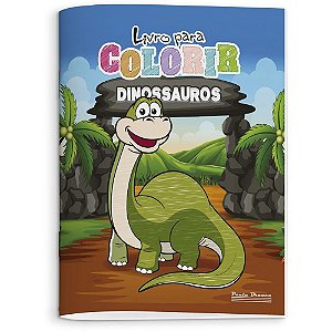 Livro Infantil Colorir Dinossauros 8Pgs. Pauta Branca