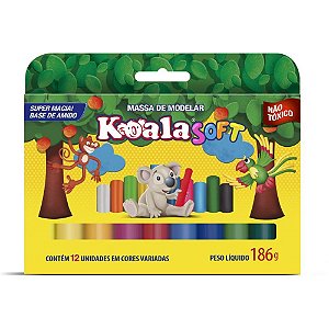 Massa Para Modelar Koala Soft C/ 12 Cores Amido Delta