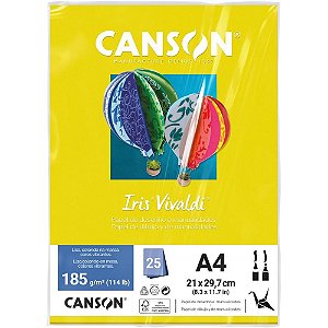 Papel A4 Color Iris Vivaldi Amarelo 185G Fila Canson