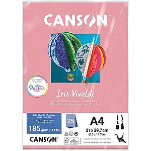 Papel A4 Color Iris Vivaldi Cores Pastel 185G Fila Canson