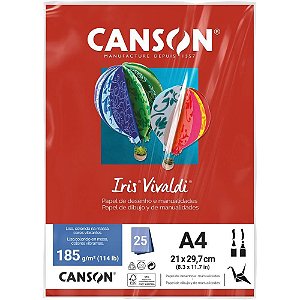 Papel A4 Color Iris Vivaldi Vermelho 185G Fila Canson