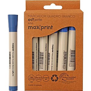 Pincel Quadro Branco Ecowrite  Azul Maxprint