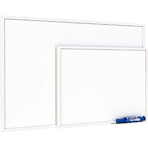 Quadro Branco Moldura Madeira 60X40Cm Fit Branco Stalo