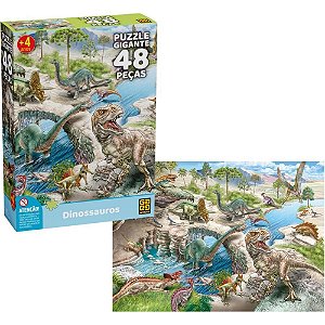 Quebra-Cabeca Cartonado Dinossauros Puzzle Gigante 48P Grow
