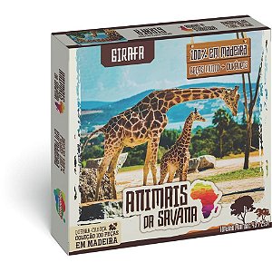 Quebra-Cabeca Madeira Girafa 100 Pecas Aquarela Brinquedos