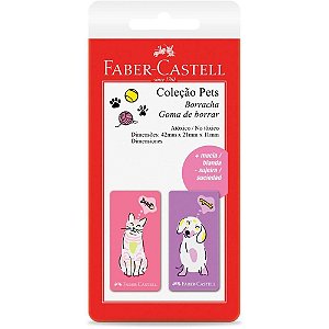 Borracha Colorida Pets Rosa E Roxa Faber-Castell