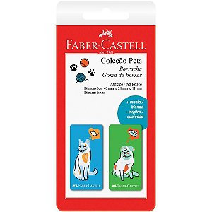 Borracha Colorida Pets Verde Eazul Faber-Castell
