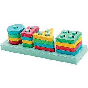 Brinquedo pedagogico madeira Encaixe formas/cores 17pc (s) Unidade 336.16.99 Toy mix