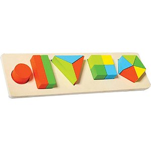 Brinquedo pedagogico madeira Encaixe formas/fracoes 5coluna Unidade 336.44.99 Toy mix