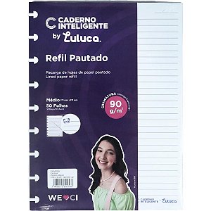 Caderno inteligente refil Medio by luluca paut.90g.50fls Pacote Cirm3039 Caderno inteligente