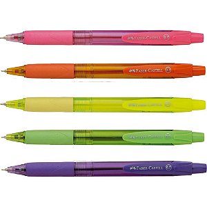 Caneta esferografica Poly pen radiant 5 cores Pct.c/06 Es/prtrc07 Faber-castell