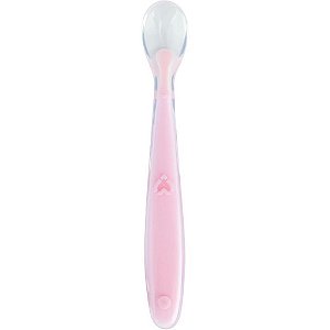 Kit alimentacao Colher silicone baby rosa Unidade 14682 Buba