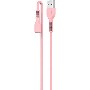 Cabo usb Letron micro usb 2.4a 1mt rosa Unidade 74606 Leonora