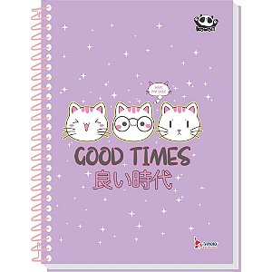 Caderno 10x1 capa dura Kawaii 160 folhas Pct.c/04 2245 Tamoio