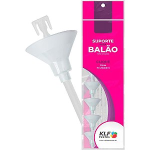 Suporte para balao Clique medio cristal 33cm. Pct.c/10 Vk10cr Klf festas