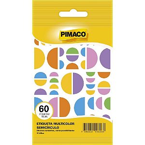 Etiqueta lisa com formas Multicolor semi.circ arco-iris Ct.c/300 970889 Pimaco