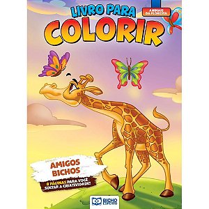 Livro infantil colorir Animais da floresta 4 titulos Pct.c/08 35078 Bicho esperto