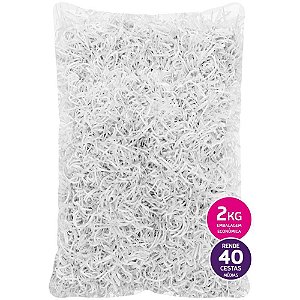 Palha para decoracao Boop branco 2kg. Pacote 5010120001 Emfesta