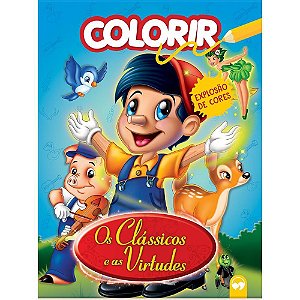 Livro infantil colorir Classicos e virtudes 16pgs Unidade 9564 Vale das letras