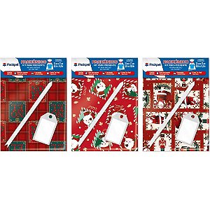 Saco metalizado de natal 20x29cm saco+laco+tag sortido Kit Pnnk01h Packpel