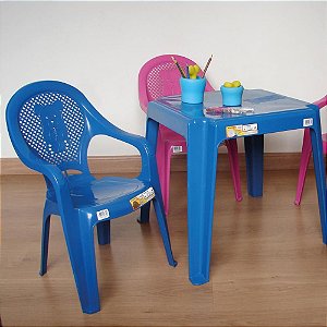 Mesinha/cadeira Cadeira infantil decorada azul Unidade 1010301002 Antares