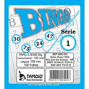 Bloco para bingo Azul 120x108mm 100f jornal Pct.c/15 6032 Tamoio