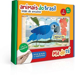 Quebra-cabeca madeira Animais do brasil 3 jogos Unidade 3168 Toyster