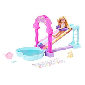 Barbie family Chelsea div no toboga de agua Unidade Htk39 Mattel
