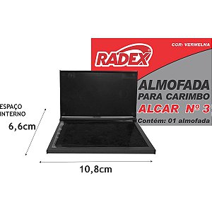 Almofada Carimbo N.3 Vermelha Radex