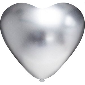 Balão Coração N.010 Coração Platino Prata Riberball