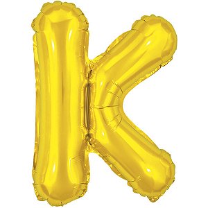 Balão Metalizado Letra K Dourado 40Cm. Make+