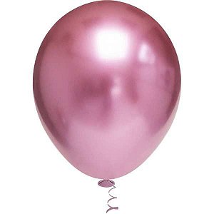 Balão Para Decoração Redondo N.010 Platino Rosa Riberball