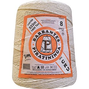 Barbante Cru 700G 8 Fios Rolo 533M Barb. Piratininga