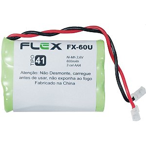 Bateria Telefone S/ Fio 3.6V 600Mah Plug Univer Flex