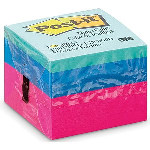 Bloco De Recado Post-It Neon Cubinho 4,75X4,75Cm 400F. 3M