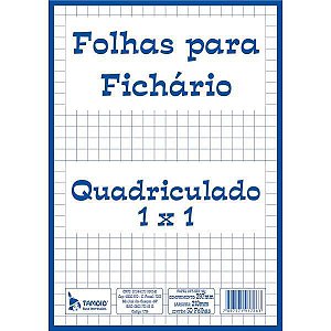 Bloco Para Fichario Universit. Quadriculado Branco 1X1Cm 50F. Tamoio