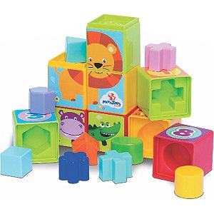 Brinquedo Educativo Cubinhos 5 Em 1 Merco Toys