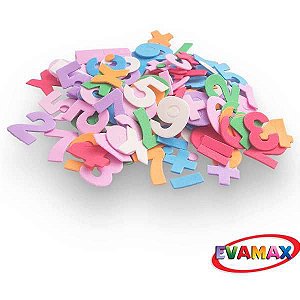 Brinquedo Pedagógico Eva Recortado Numeros Md 120Pc 3Cm Evamax