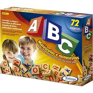 Brinquedo Pedagógico Madeira Abc Maiusculas/minusculas 72Pc Xalingo