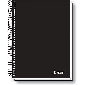 Caderno Espiral 1/4 Capa Dura Neutro Preto 48F Tamoio