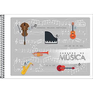 Caderno Musica 1/4 48F Espiral Flexivel Tilibra