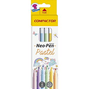 Caneta Hidrografica Neo-Pen Gigante 06 Cores Paste Compactor